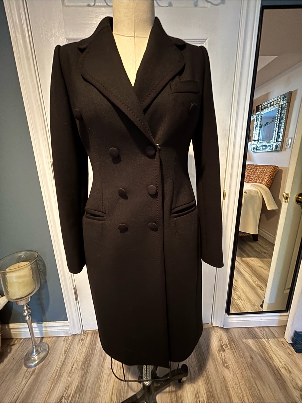 Dolce & Gabbana Black Double-Breasted Tailored Coat